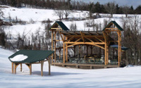 concert stage snow timber frame engineering